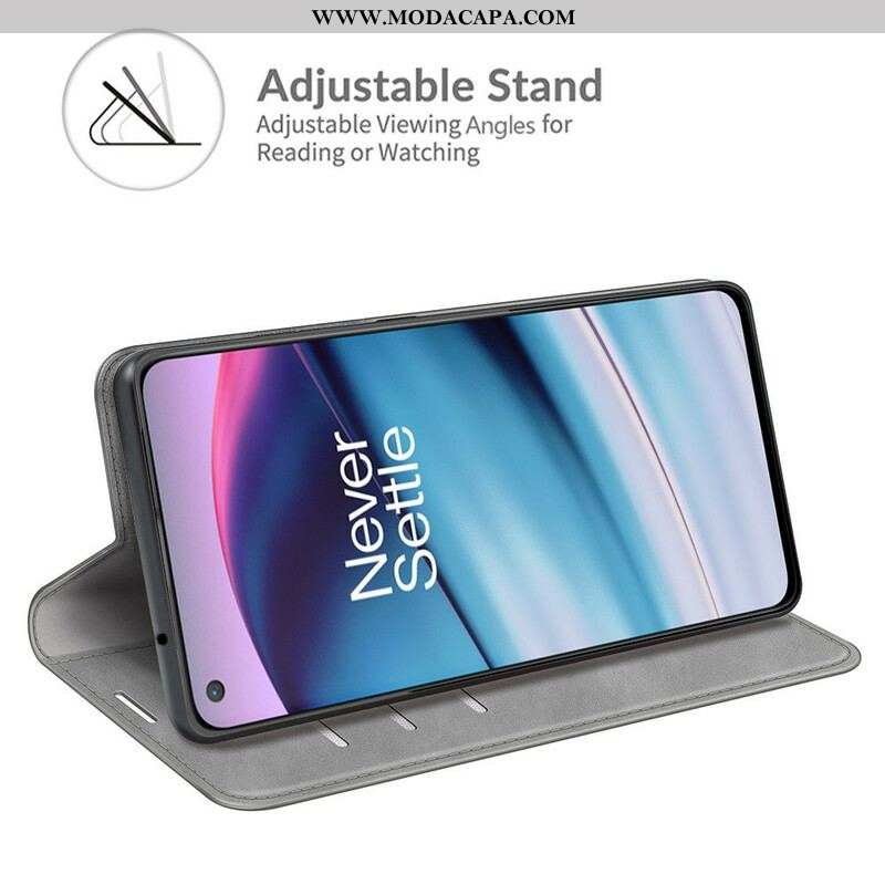 Capa De Celular Para OnePlus Nord CE 5G Flip Toque De Pele