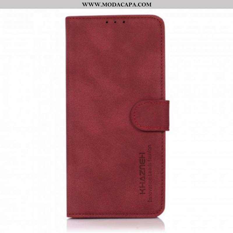 Capa Flip Para OnePlus Nord CE 5G Khazneh Moda Efeito Couro