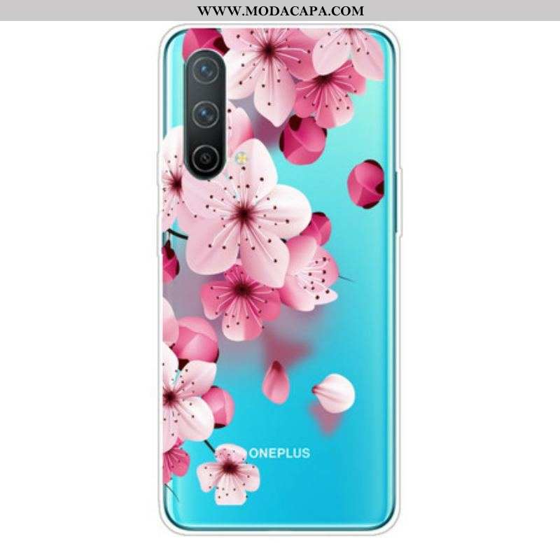 Capa Para OnePlus Nord CE 5G Pequenas Flores Cor De Rosa