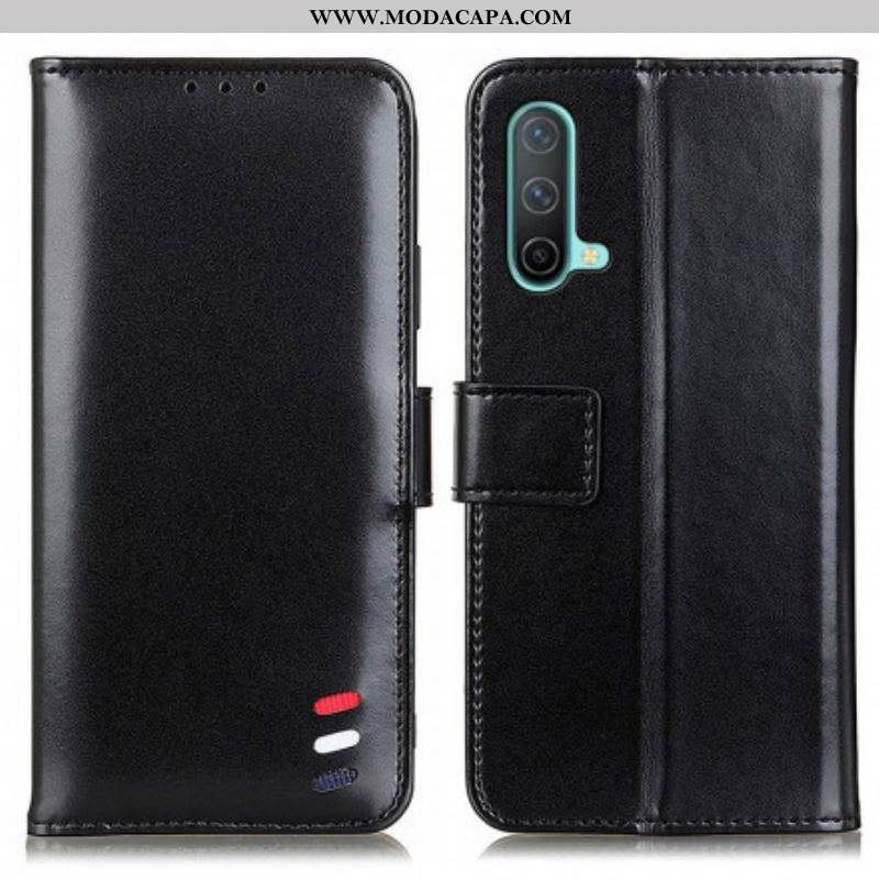 Capa Flip Para OnePlus Nord CE 5G Efeito Couro Tricolor