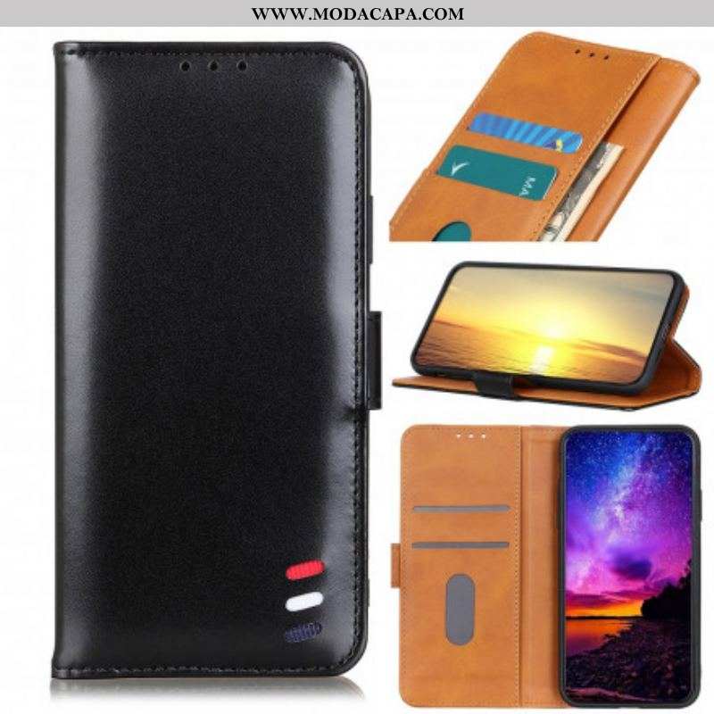 Capa Flip Para OnePlus Nord CE 5G Efeito Couro Tricolor