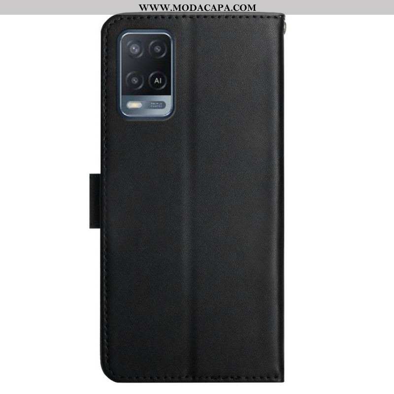 Capa De Couro Para Oppo A16 / A16s Couro Napa Genuíno