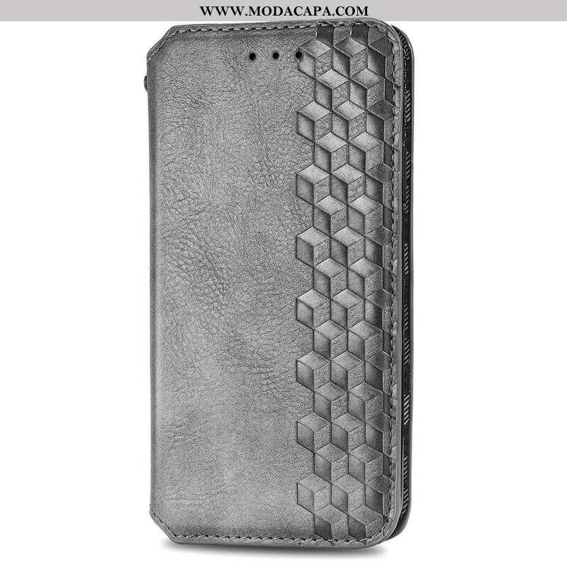 Capa De Celular Para Oppo A16 / A16s Flip Textura Diamante Efeito Couro