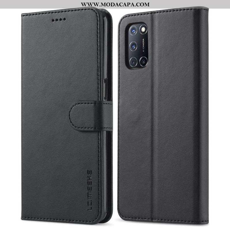 Capa Folio Para Oppo A16 / A16s Lc.imeeke Efeito Couro