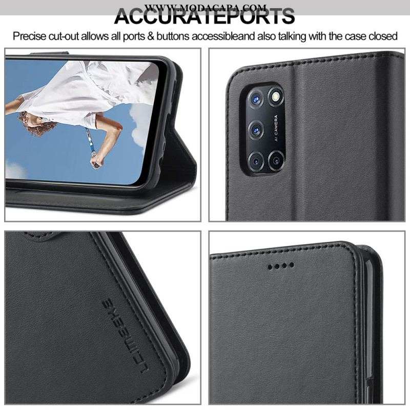 Capa Folio Para Oppo A16 / A16s Lc.imeeke Efeito Couro