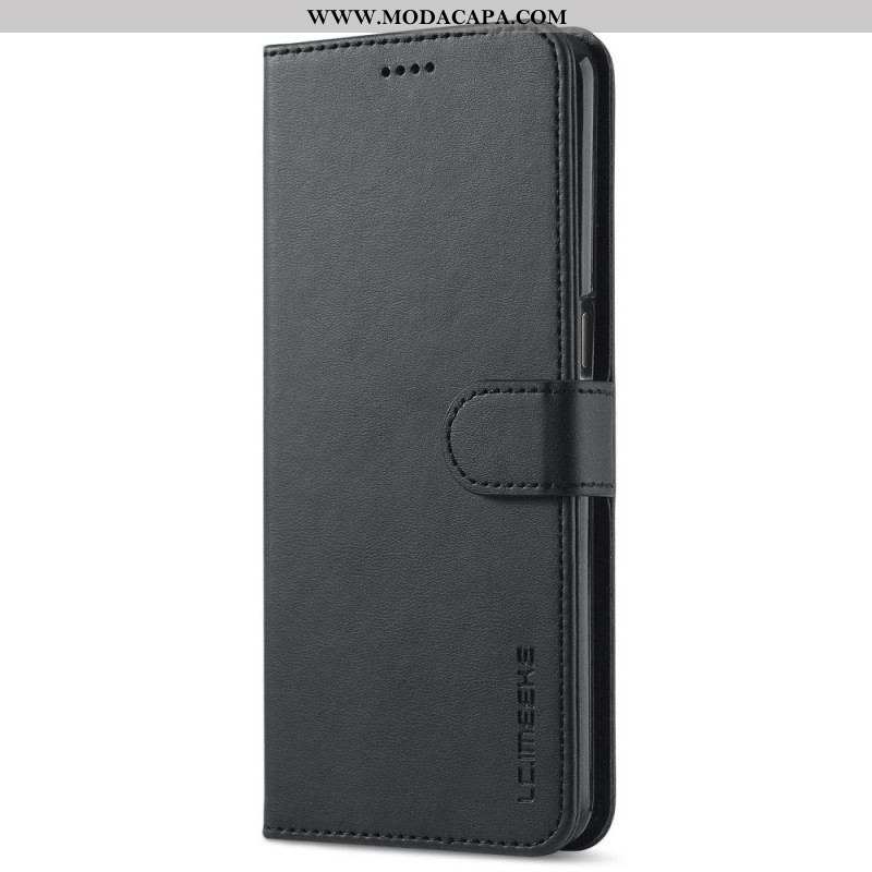 Capa Folio Para Oppo A16 / A16s Lc.imeeke Efeito Couro