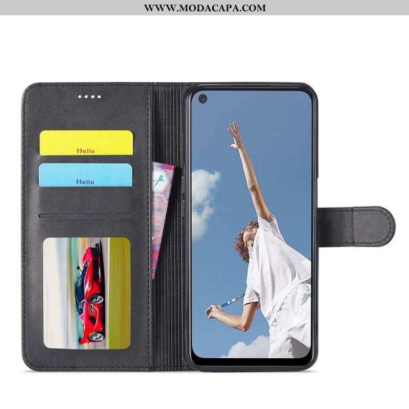 Capa Folio Para Oppo A16 / A16s Lc.imeeke Efeito Couro