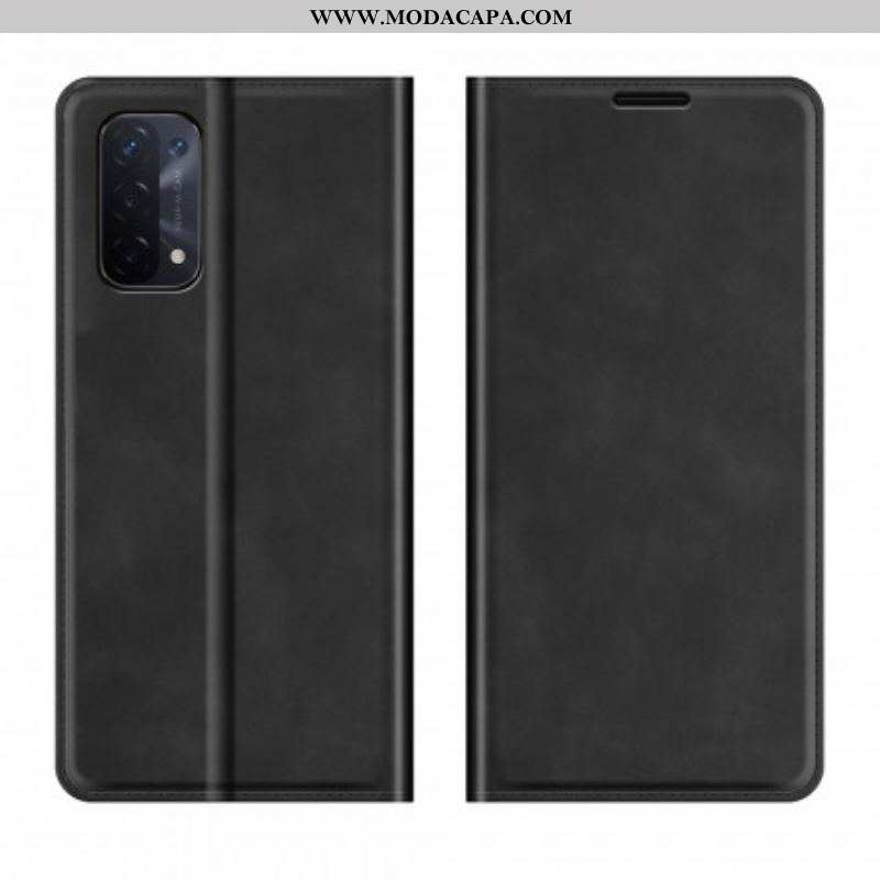 Capa De Celular Para Oppo A54 5G / A74 5G Flip Toque De Pele