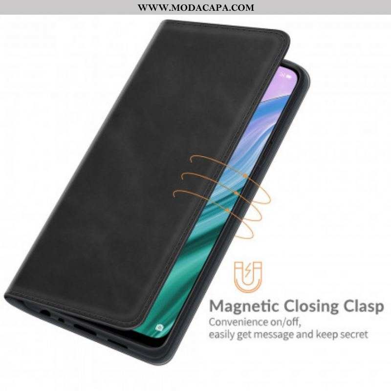 Capa De Celular Para Oppo A54 5G / A74 5G Flip Toque De Pele