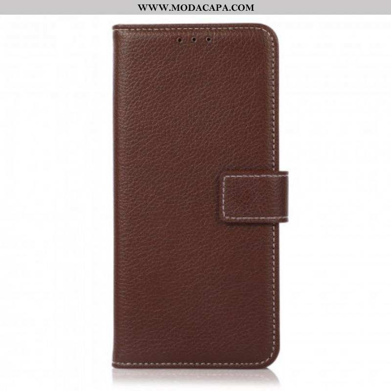 Capa Flip Para Oppo A54 5G / A74 5G Textura Lichia