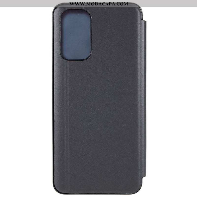 Capa De Celular Para Oppo A54 5G / A74 5G Efeito Espelho E Couro