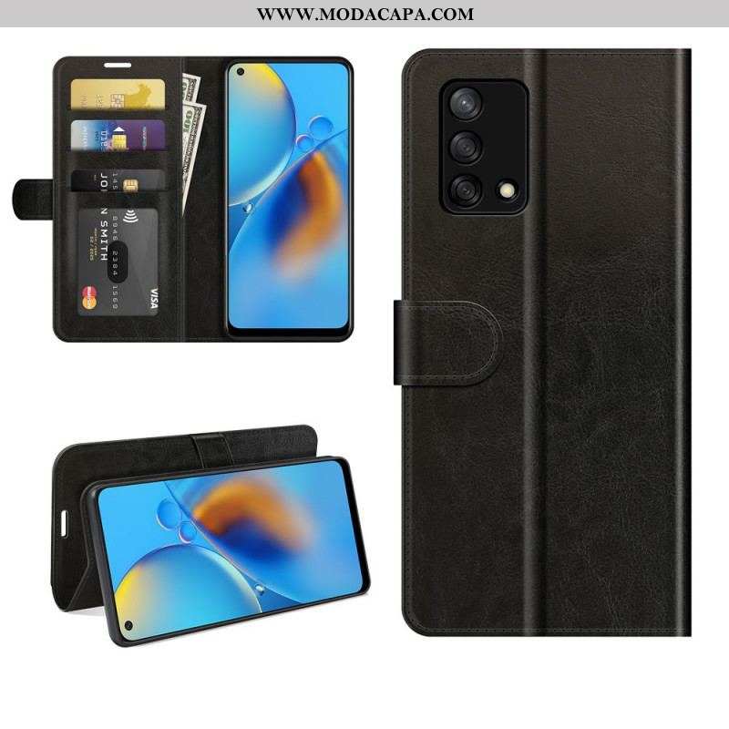 Capa Em Pele Para Oppo A74 4G Couro Ultra Sintético