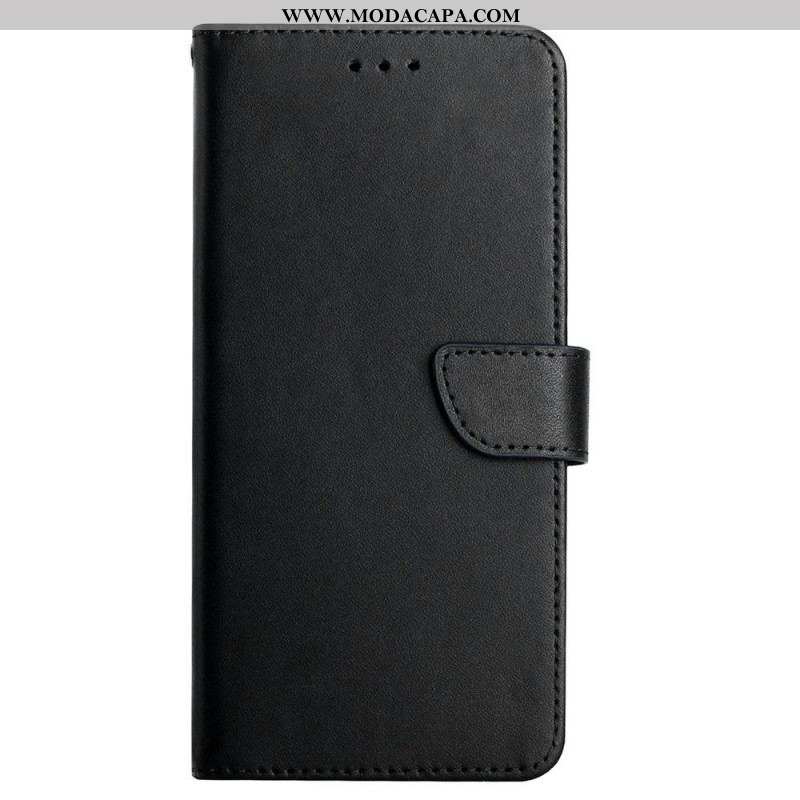 Capa Folio Para Oppo A74 4G Couro Napa Genuíno