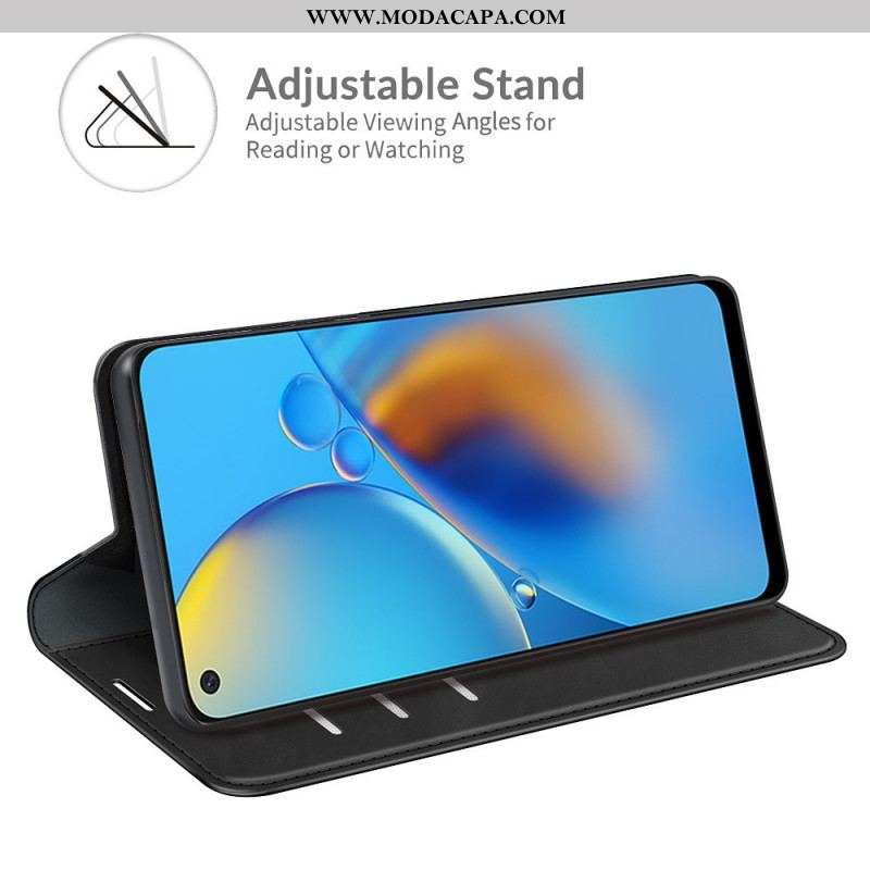 Capa De Celular Para Oppo A74 4G Flip Toque De Pele