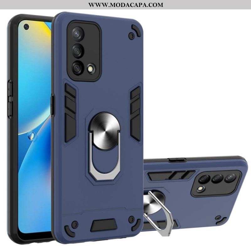 Capa Para Oppo A74 4G Suporte De Anel Destacável Metálico