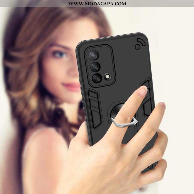 Capa Para Oppo A74 4G Suporte De Anel Destacável Metálico