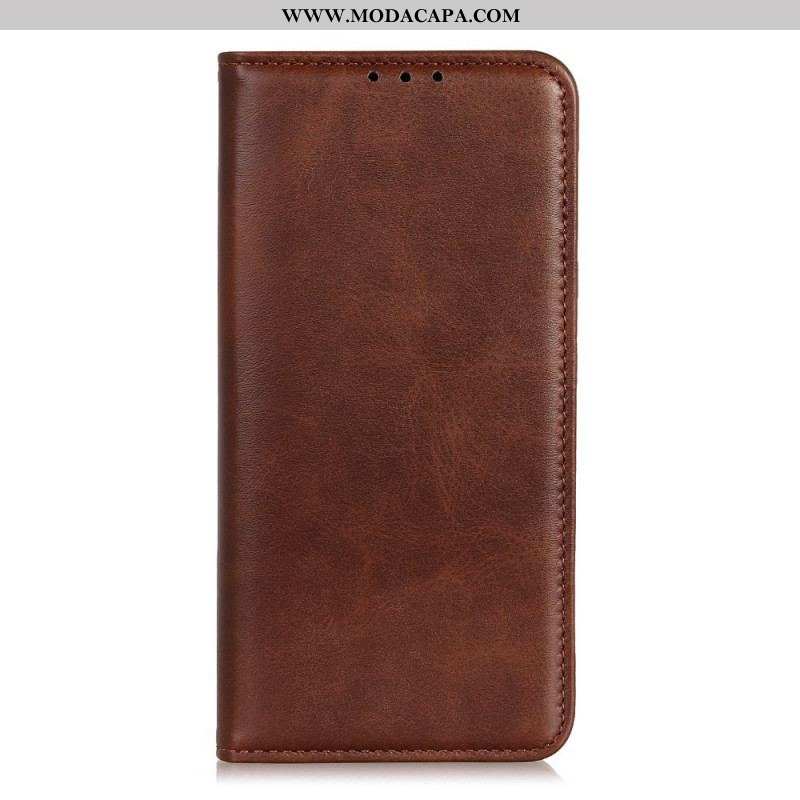 Capa De Celular Para Oppo A74 4G Flip Couro Rachado Elegância