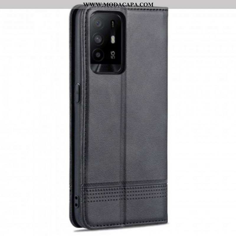 Capa De Celular Para Oppo A94 5G Flip Estilo De Couro Azns