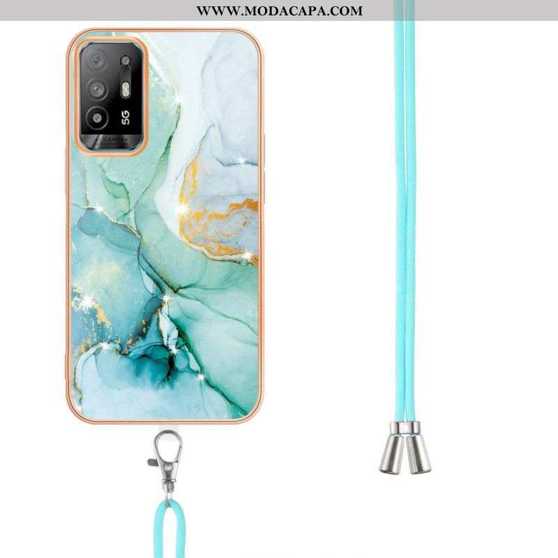 Capa Para Oppo A94 5G Mármore Com Cordão