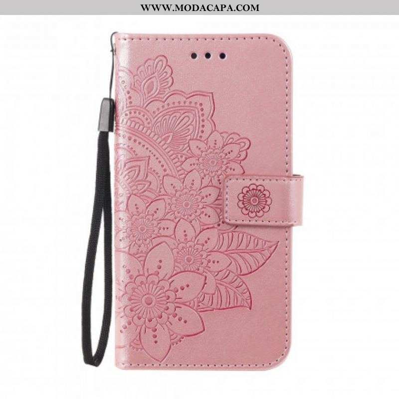 Capa De Couro Para Oppo A94 5G Flor Mandala