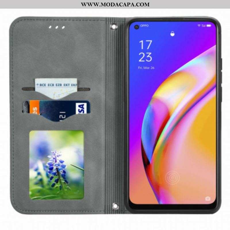 Capa De Celular Para Oppo A94 5G Flip Toque De Pele