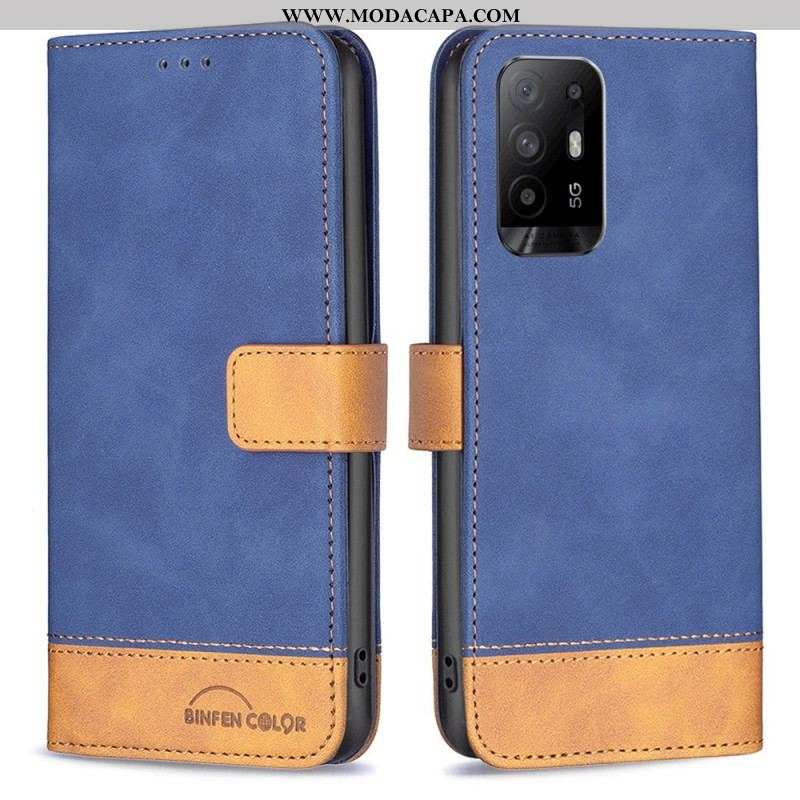 Capa Folio Para Oppo A94 5G Bicolor