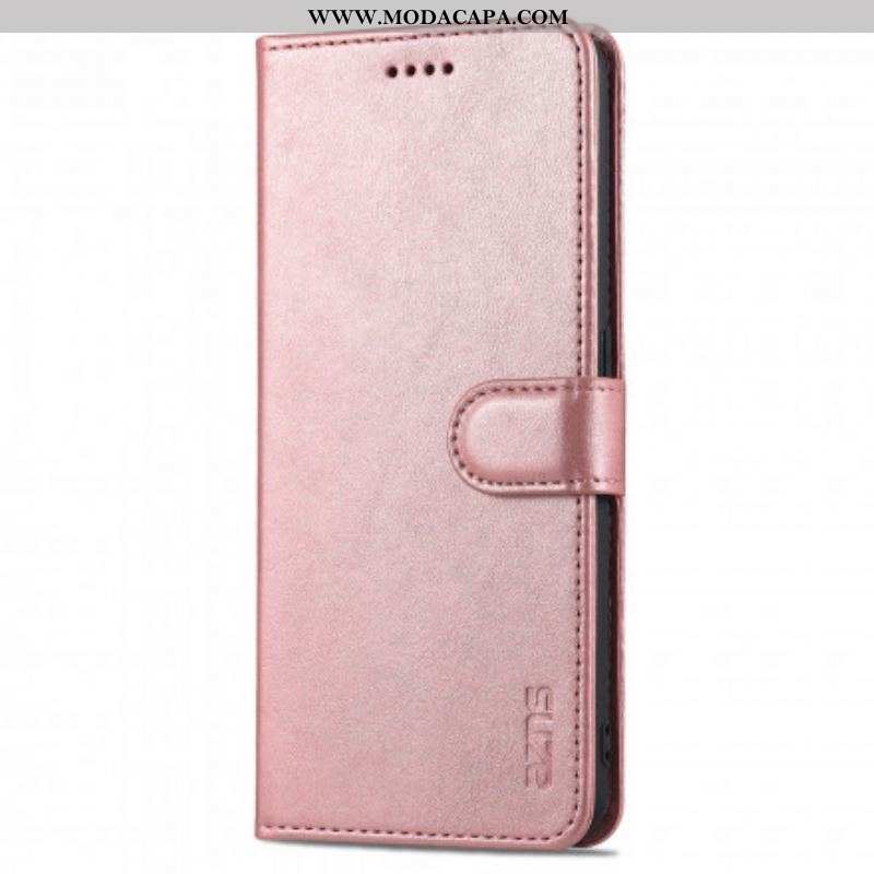 Capa Flip Para Oppo A94 5G Efeito Couro Azns