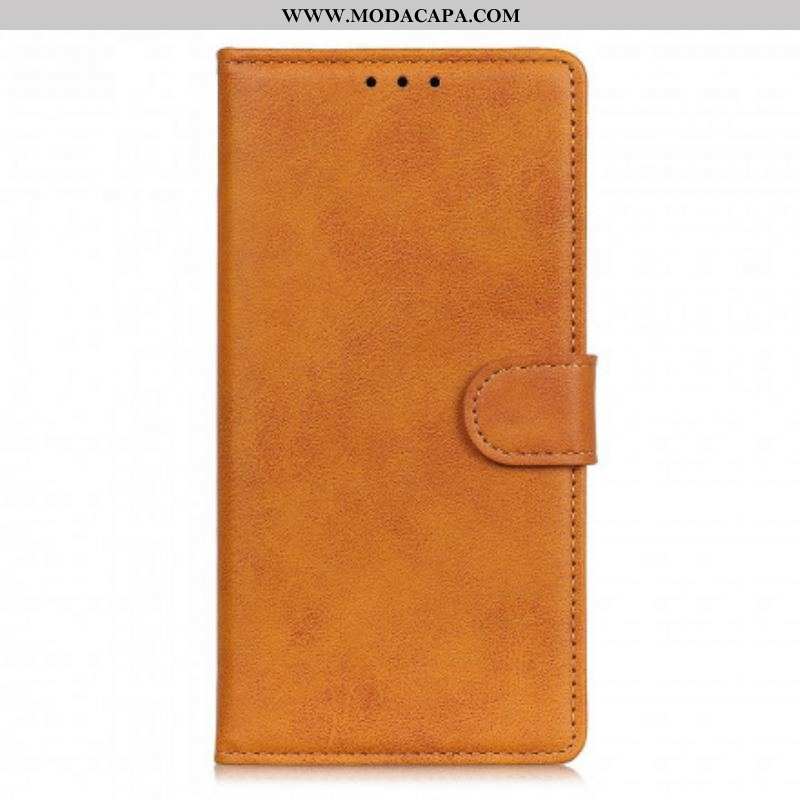 Capa De Couro Para Oppo A94 5G Efeito De Couro Fosco Retrô