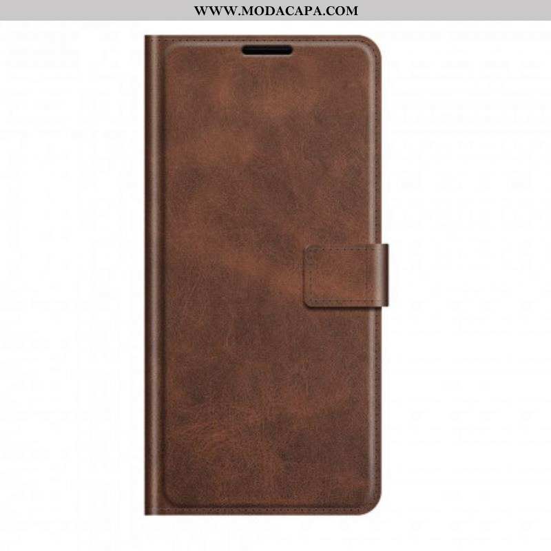 Capa Em Pele Para Oppo A94 5G Efeito De Couro Extremo Fino