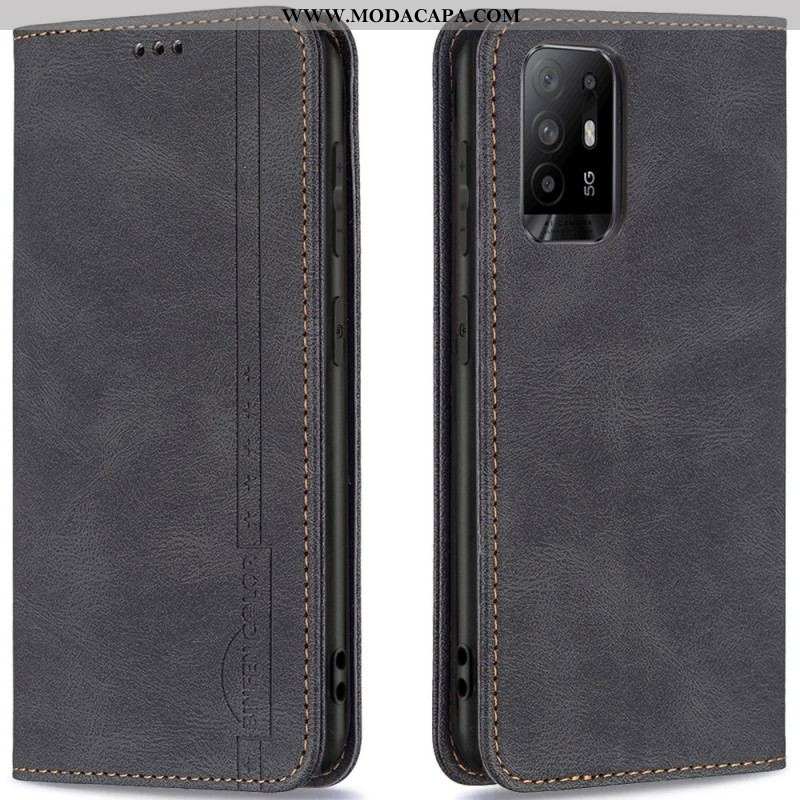 Capa De Celular Para Oppo A94 5G Flip Couro Sintético