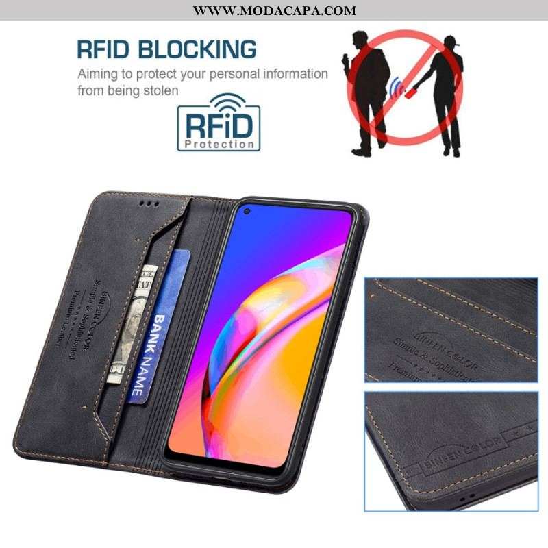 Capa De Celular Para Oppo A94 5G Flip Couro Sintético