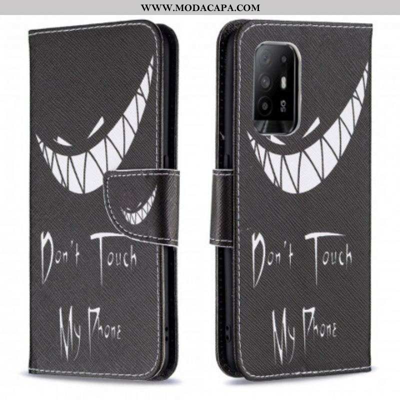 Capa Em Pele Para Oppo A94 5G Telefone Do Diabo