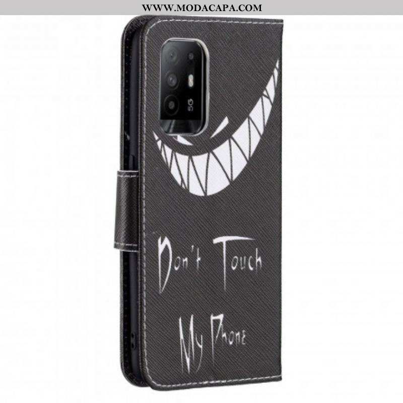 Capa Em Pele Para Oppo A94 5G Telefone Do Diabo