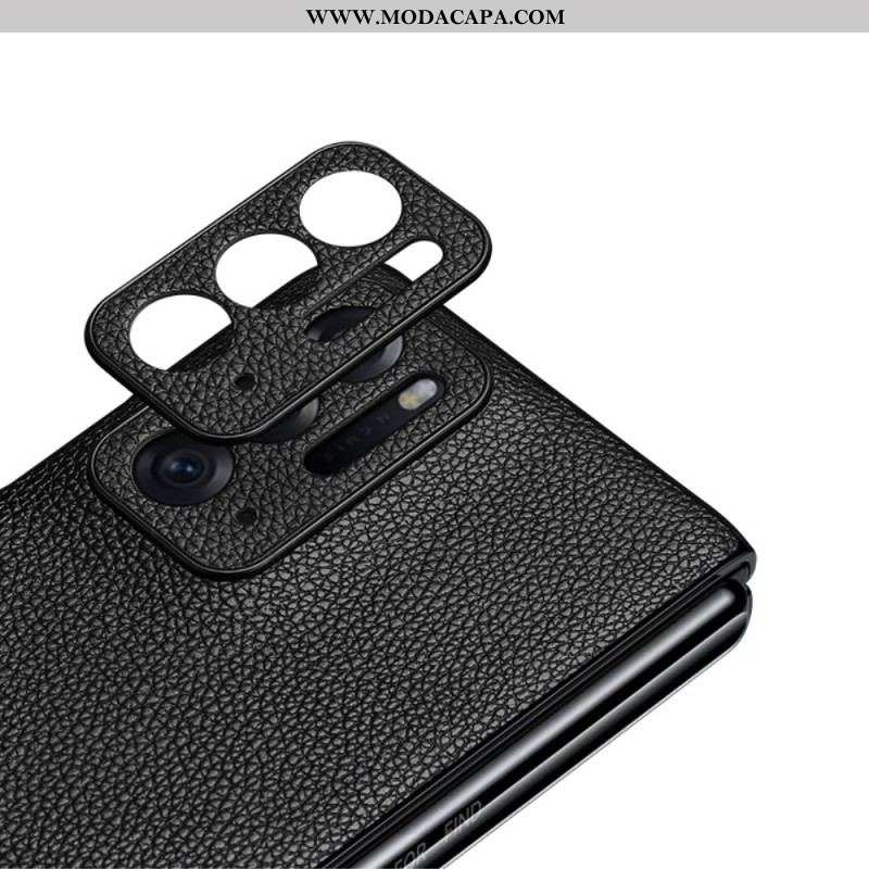 Capa Para Oppo Find N Couro De Lichia Premium Genuíno