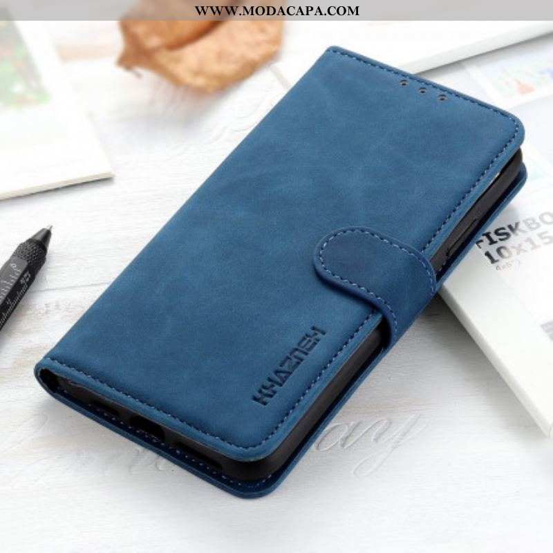 Capa De Couro Para Oppo Find X3 Pro Efeito Couro Vintage Fosco Khazneh