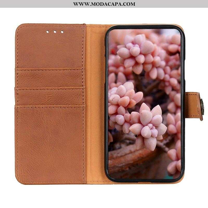 Capa Folio Para Oppo Find X3 Pro Imitação De Couro Khazneh