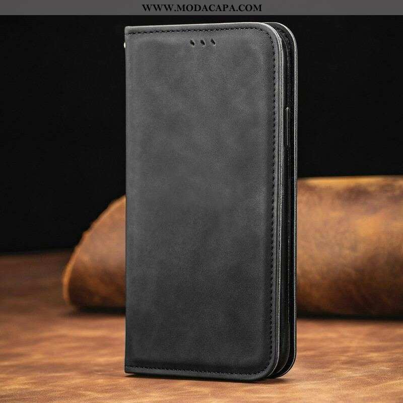 Capa De Celular Para Oppo Find X3 Pro Flip Couro Falso Vintage