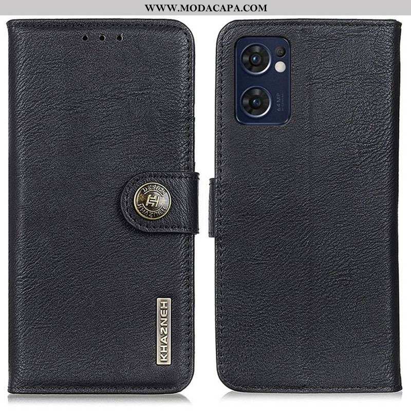 Capa Flip Para Oppo Find X5 Lite Imitação De Couro Khazneh