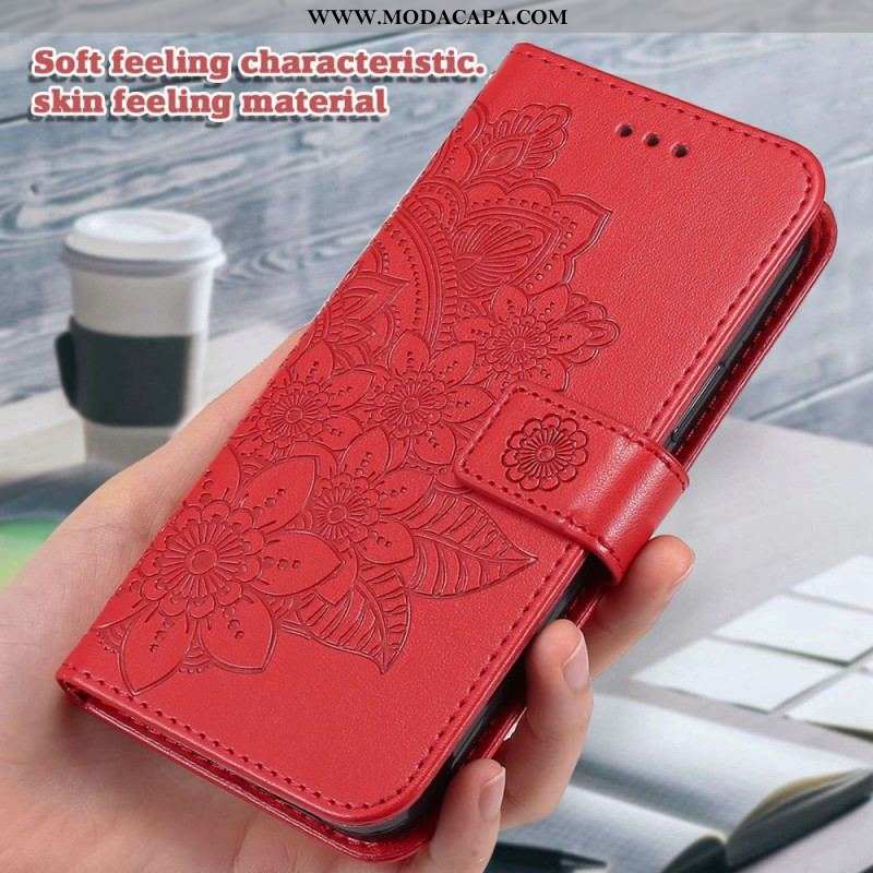 Capa Flip Para Oppo Find X5 Lite Mandala Com Cordão