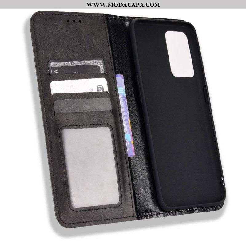 Capa De Celular Para Oppo Find X5 Lite Flip Estilo De Couro Estilizado