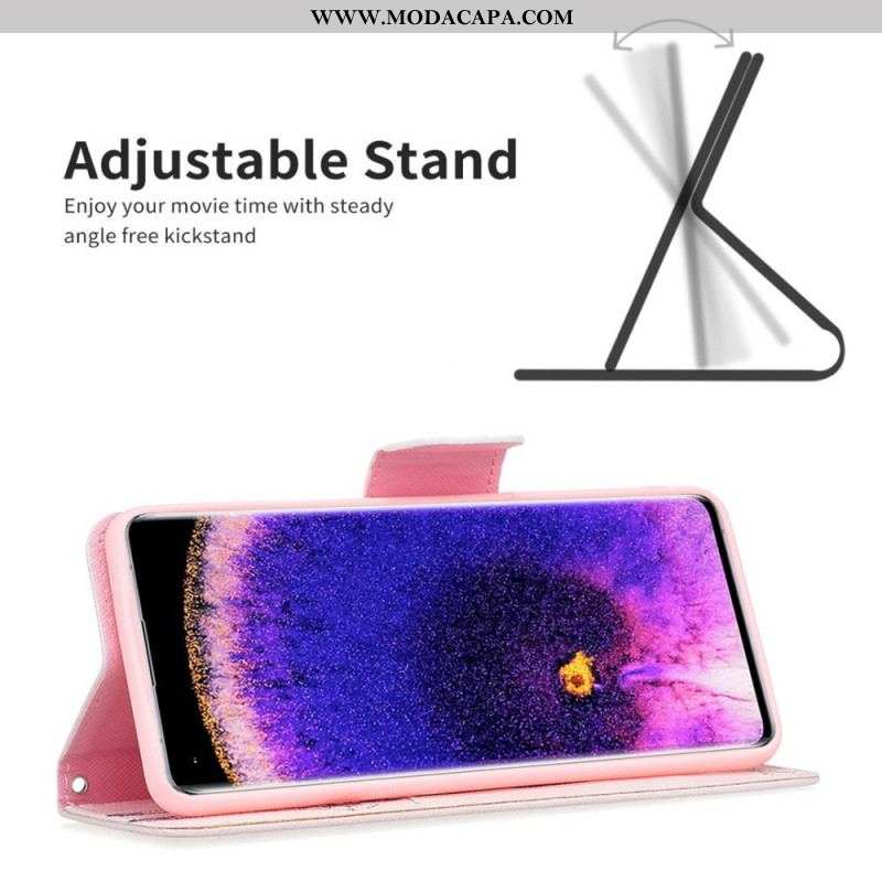 Capa Flip Para Oppo Find X5 Lite Girafa Inteligente