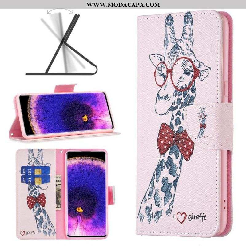 Capa Flip Para Oppo Find X5 Lite Girafa Inteligente