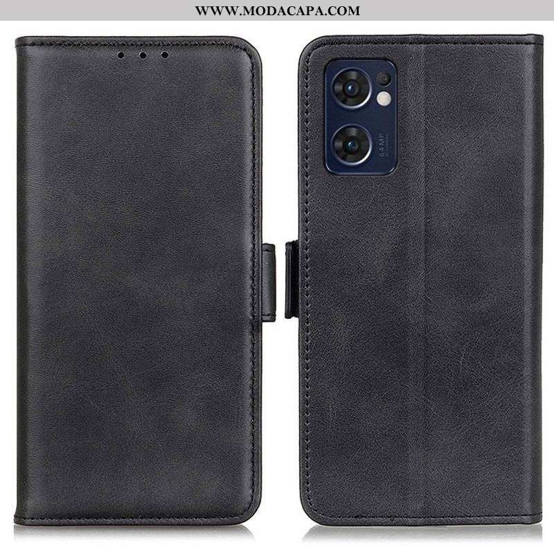 Capa Folio Para Oppo Find X5 Lite Flip Aba Dupla