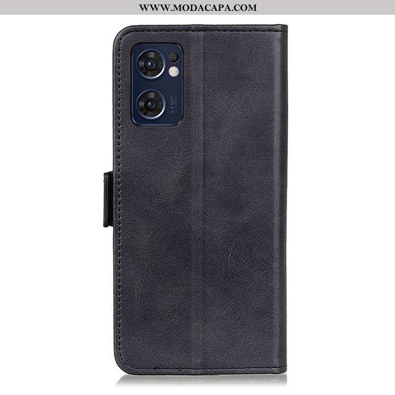 Capa Folio Para Oppo Find X5 Lite Flip Aba Dupla