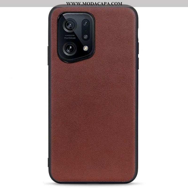 Capa Para Oppo Find X5 Couro