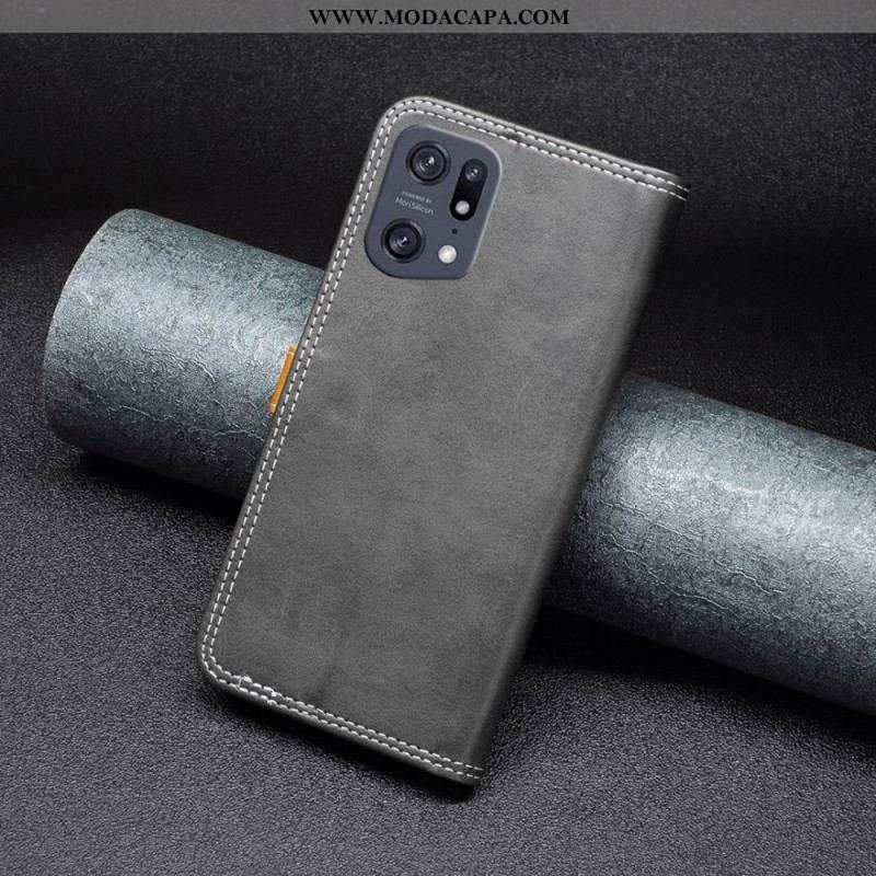 Capa Folio Para Oppo Find X5 Pro Correia Colorida Binfen