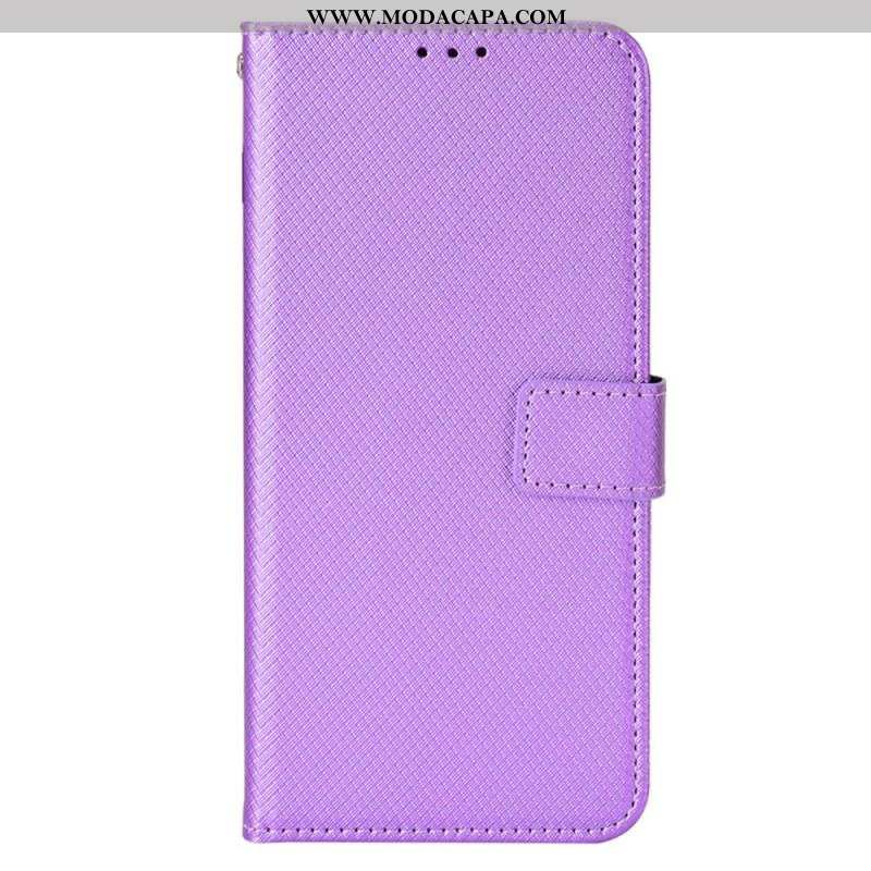 Capa Flip Para Oppo Find X5 Pro De Cordão Couro Falso Estiloso Com Tiras