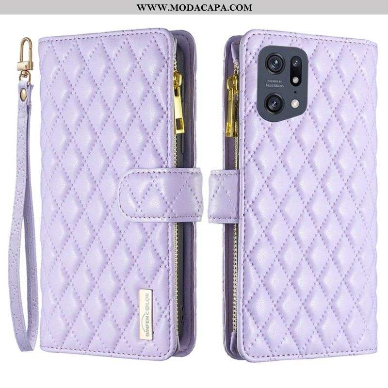 Capa Flip Para Oppo Find X5 Pro Estilo De Cor Binfen Acolchoado