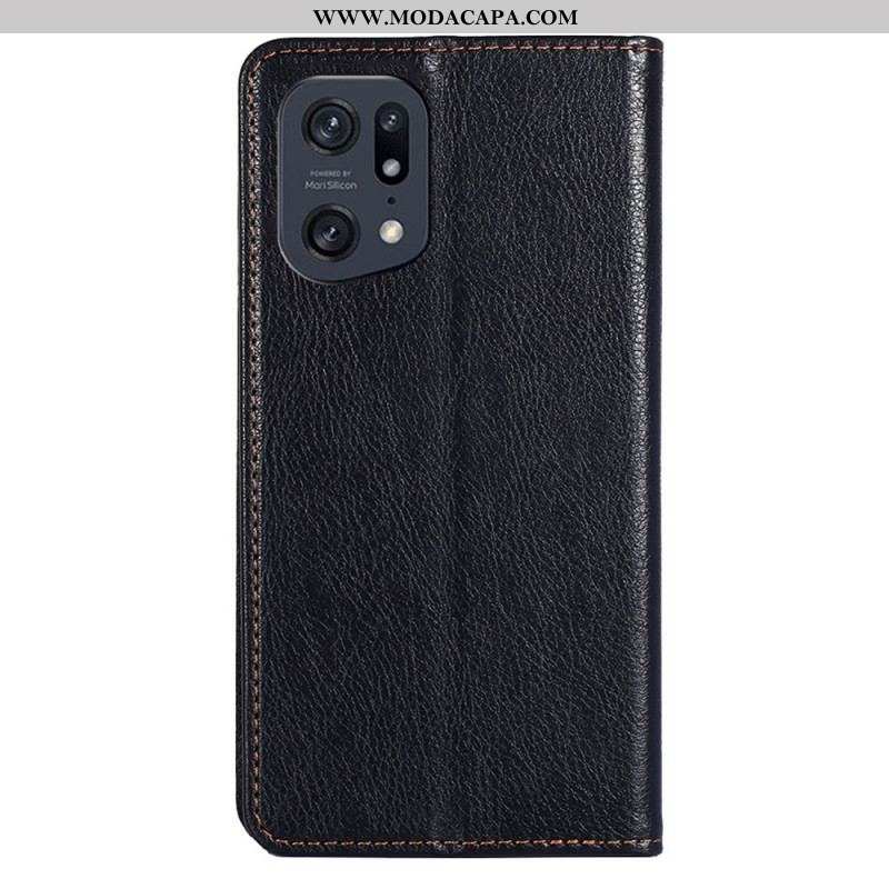 Capa De Celular Para Oppo Find X5 Pro Flip Cor Sólida