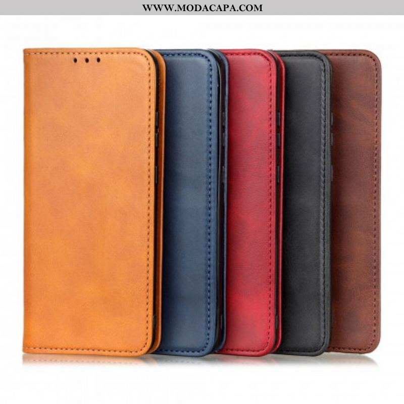 Capa De Celular Para Oppo Reno 6 5G Flip Couro Rachado Elegância